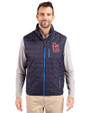 St. Louis Cardinals- Cutter & Buck Rainier PrimaLoft® Mens Eco Insulated Full Zip Puffer Vest Dark Navy/Silver Front