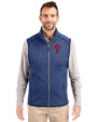 Philadelphia Phillies Cutter & Buck Mainsail Sweater-Knit Mens Full Zip Vest Tour Blue Heather Front