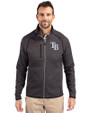 Tampa Bay Rays Cutter & Buck Mainsail Sweater-Knit Mens Full Zip Jacket Charcoal Heather Front