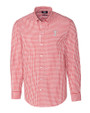 Philadelphia Phillies Cutter & Buck Easy Care Stretch Gingham Mens Long Sleeve Dress Shirt Cardinal Red Mannequin