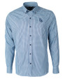 Tampa Bay Rays Cutter & Buck Versatech Multi Check Stretch Mens Long Sleeve Dress Shirt Atlas Light Blue Mannequin