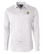 Athletics Cutter & Buck Versatech Geo Dobby Stretch Mens Long Sleeve Dress Shirt White/Black Mannequin