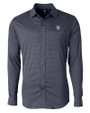 New York Yankees Cutter & Buck Versatech Geo Dobby Stretch Mens Long Sleeve Dress Shirt Liberty Navy Mannequin