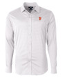 San Francisco Giants Cutter & Buck Versatech Geo Dobby Stretch Mens Long Sleeve Dress Shirt White/Black Mannequin