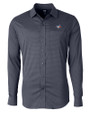 Toronto Blue Jays Cutter & Buck Versatech Geo Dobby Stretch Mens Long Sleeve Dress Shirt Liberty Navy Mannequin