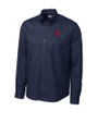 Philadelphia Phillies Cutter & Buck Epic Easy Care Nailshead Mens Long Sleeve Dress Shirt Navy Blue Mannequin