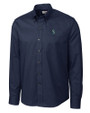 Seattle Mariners Cutter & Buck Epic Easy Care Nailshead Mens Long Sleeve Dress Shirt Navy Blue Mannequin