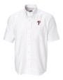 Philadelphia Phillies Cutter & Buck Epic Easy Care Nailshead Mens Short Sleeve Dress Shirt White Mannequin