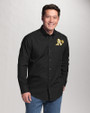 Athletics Cutter & Buck Epic Easy Care Fine Twill Mens Long Sleeve Dress Shirt Black Front