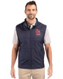 St. Louis Cardinals- Cutter & Buck Stealth Hybrid Quilted Mens Big and Tall Windbreaker Vest Liberty Navy Front
