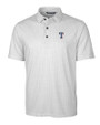 Texas Rangers Cutter & Buck Pike Double Dot Print Stretch Mens Big and Tall Polo Charcoal Mannequin
