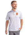 San Francisco Giants Cutter & Buck Pike Double Dot Print Stretch Mens Big and Tall Polo Charcoal Front