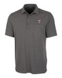 Texas Rangers Cutter & Buck Advantage Tri-Blend Jersey Mens Big and Tall Pocket Polo Elemental Grey Heather Mannequin