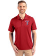 Texas Rangers Cutter & Buck Prospect Eco Textured Stretch Recycled Mens Big & Tall Polo Cardinal Red Front