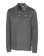 Toronto Blue Jays Cutter & Buck Advantage Eco Tri-Blend Pique Mens Big and Tall Long Sleeve Polo Elemental Grey Mannequin
