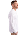 Tampa Bay Rays Cutter & Buck Advantage Eco Tri-Blend Pique Mens Big and Tall Long Sleeve Polo White Side