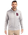 St. Louis Cardinals- Cutter & Buck Stealth Hybrid Quilted Mens Big and Tall Full Zip Windbreaker Jacket Polished Medium Gray Front