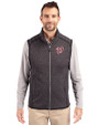 Washington Nationals Cutter & Buck Mainsail Sweater-Knit Mens Big and Tall Full Zip Vest Charcoal Heather Front