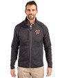 Washington Nationals Cutter & Buck Mainsail Sweater-Knit Mens Big and Tall Full Zip Jacket Charcoal Heather Front
