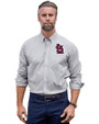 St. Louis Cardinals- Cutter & Buck Stretch Oxford Stripe Mens Big and Tall Long Sleeve Dress Shirt Charcoal Front