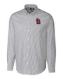 St. Louis Cardinals- Cutter & Buck Stretch Oxford Stripe Mens Big and Tall Long Sleeve Dress Shirt Charcoal Mannequin