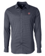 Washington Nationals Cutter & Buck Versatech Geo Dobby Stretch Mens Big and Tall Long Sleeve Dress Shirt Liberty Navy Mannequin
