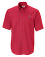 Washington Nationals Cutter & Buck Epic Easy Care Nailshead Mens Big and Tall Short Sleeve Dress Shirt Cardinal Red Mannequin