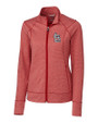 St. Louis Cardinals- Cutter & Buck Shoreline Heathered Womens Full Zip Jacket Cardinal Red Heather Mannequin