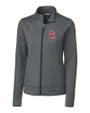 St. Louis Cardinals- Cutter & Buck Shoreline Heathered Womens Full Zip Jacket Charcoal Heather Mannequin