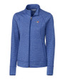 Toronto Blue Jays Cutter & Buck Shoreline Heathered Womens Full Zip Jacket Tour Blue Heather Mannequin