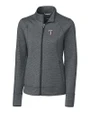 Texas Rangers Cutter & Buck Shoreline Heathered Womens Full Zip Jacket Charcoal Heather Mannequin