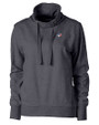 Toronto Blue Jays Cutter & Buck Saturday Cotton Blend Womens Funnel Neck Sweatshirt Charcoal Heather Mannequin