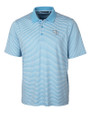 Tampa Bay Rays Cutter & Buck Forge Tonal Stripe Stretch Mens Big and Tall Polo Atlas Light Blue Mannequin