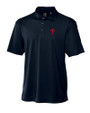 Philadelphia Phillies Cutter & Buck CB Drytec Genre Textured Solid Mens Big and Tall Polo Navy Blue Mannequin