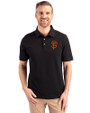 San Francisco Giants Cutter & Buck Advantage Eco Tri-Blend Pique Mens Big and Tall Polo Black Front