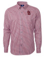 St. Louis Cardinals- Cutter & Buck Versatech Multi Check Stretch Mens Big and Tall Long Sleeve Dress Shirt Red Mannequin