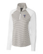 Texas Rangers Cutter & Buck Forge Tonal Stripe Stretch Half Zip Womens Top White/Polished Mannequin