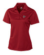 Atlanta Falcons Cutter & Buck Genre Textured Solid Womens Polo Cardinal Red Mannequin