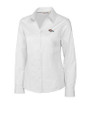 Denver Broncos Cutter & Buck Epic Easy Care Fine Twill Womens Long Sleeve Dress Shirt White Mannequin