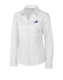 Buffalo Bills Cutter & Buck Epic Easy Care Fine Twill Womens Long Sleeve Dress Shirt White Mannequin