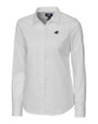 Carolina Panthers Cutter & Buck Stretch Oxford Womens Long Sleeve Dress Shirt White Mannequin