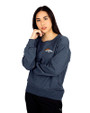 Denver Broncos Cutter & Buck Saturday Cotton Blend Womens Crew Neck Sweatshirt Navy Blue Heather Front