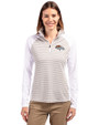 Denver Broncos Cutter & Buck Forge Tonal Stripe Stretch Half Zip Womens Top White/Polished Front