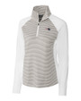 New England Patriots Cutter & Buck Forge Tonal Stripe Stretch Half Zip Womens Top White/Polished Mannequin