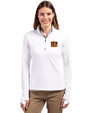 Cincinnati Bengals Cutter & Buck Traverse Stretch Eco Quarter Zip Womens Pullover White Front