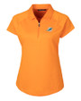 Miami Dolphins Cutter & Buck Forge Stretch Womens Short Sleeve Polo Orange Burst Mannequin