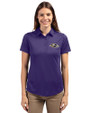 Baltimore Ravens Cutter & Buck Prospect Eco Textured Stretch Recycled Womens Short Sleeve Polo College Purple Front