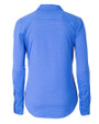 Indianapolis Colts Cutter & Buck Versatech Geo Dobby Stretch Womens Long Sleeve Dress Shirt French Blue Mannequin Back