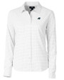 Carolina Panthers Cutter & Buck Versatech Tattersall Stretch Womens Long Sleeve Dress Shirt Charcoal Mannequin