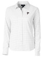 Atlanta Falcons Cutter & Buck Versatech Tattersall Stretch Womens Long Sleeve Dress Shirt Charcoal Mannequin